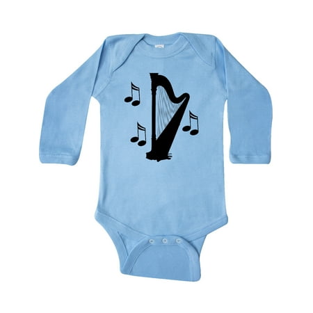 

Inktastic Harp Silhouette Music Gift Gift Baby Boy or Baby Girl Long Sleeve Bodysuit