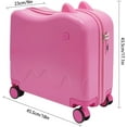 thumbnail image 2 of 18" Kids Carry On Luggage Ride-On Kids' Suitcase with Double Spinner Wheels, Cute Lightweight Tow-Along Luggage with Password Lock, Children's Trolly Case for Travel Study Tours, 2 of 15