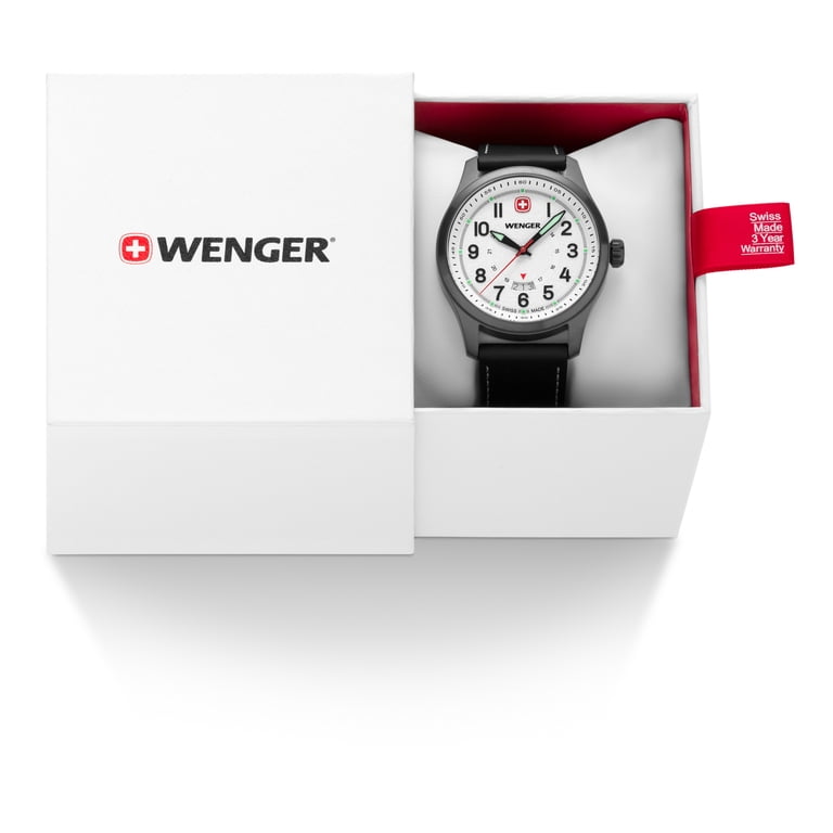 Wenger Swiss Made Quartz Watch 30mm White Dial Date Black Strap Runs The Stone Age Antiques (Ajesh Jose) | Wenger Swiss Compass  main image 4