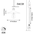 thumbnail image 4 of FSLiving Gold Lamp Socket Handle Pendant Lighting Swag with 15ft Plug-in Dimmer Cord with Smart Plug Timer Modern Industrial Gold Cone Shape for Living Lost Dining Vaulted Ceiling, 4 of 9