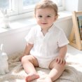 thumbnail image 2 of Gtoiithly Baby Romper, Kids Summer Solid Short Sleeve Jumpsuit Baby Clothes Clothes White 3-6 Months, 2 of 9