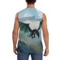 thumbnail image 4 of Balery Cloud Sky Green Dragon Camisetas sin mangas para hombre, absorbe la humedad y protege contra el mal olor.-Large, 4 of 7