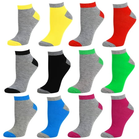 

Debra Weitzner Womens Low-Cut Ankle Socks No-Show Colorful Pattern Fun Socks – 12 Pair