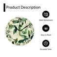 thumbnail image 4 of 12 Inch Wall Clock Battery Operated Silent Clock Decorative for Office, Kitchen, Outdoor, Living Room，Green Watercolor Effect Branches and Leaves Modern Natural Exquisite, 4 of 4