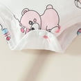 thumbnail image 6 of Hpapadks Baby Girl Outfit Short Sleeve Cartoon Bear Prints Romper Bowknot Shorts Hairband 3 Piece Set New Born Clothes Baby Girl Red 9-12 m, 6 of 7