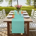 thumbnail image 4 of Turquoise Burlap Texture 48 Inch Table Runner, Farmhouse Vintage Aqua Farmhouse Dresser Scarf Cotton & Linen Tablerunner for Dining/Kitchen Island/Holiday Party Décor 13" x 48", 4 of 9