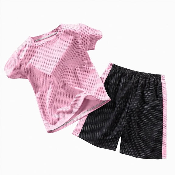 UAYOTSE Toddler Boys Clothes Mesh Athletic Summer Short Sleeve T Shirt and Shorts Kids Outfit Set 3 10 Year Size 5-6 Years