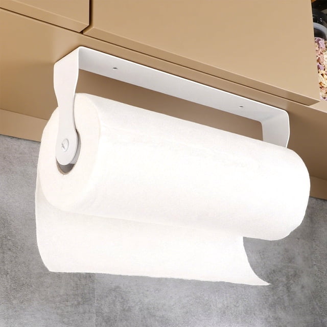 FT Hita Toallero de Papel Debajo Del Gabinete, Soporte de Pared de Acero Inoxidable, Soporte para Rollo de Papel Adhesivo para Cocina y Baño, Inoxidable, Fácil de Desgarrar