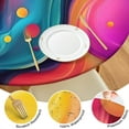thumbnail image 4 of Colorful Tie Dye Flow Ball Pattern Round Fitted Tablecloth with Elastic Edge,Dining Table Cover Waterproof,Outdoor Round Tablecloth for Camping,Dining,Indoor and Outdoor, 4 of 7