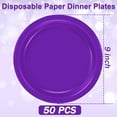 thumbnail image 3 of TAVENE Disposable Paper Plates Set, 50 PCS Purple 9 Inches Round Party Plates for Meal Picnic Festival Gathering, 3 of 8