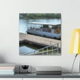 thumbnail image 3 of Pontoon Boat Sunrise Scene - Canvas, 3 of 10