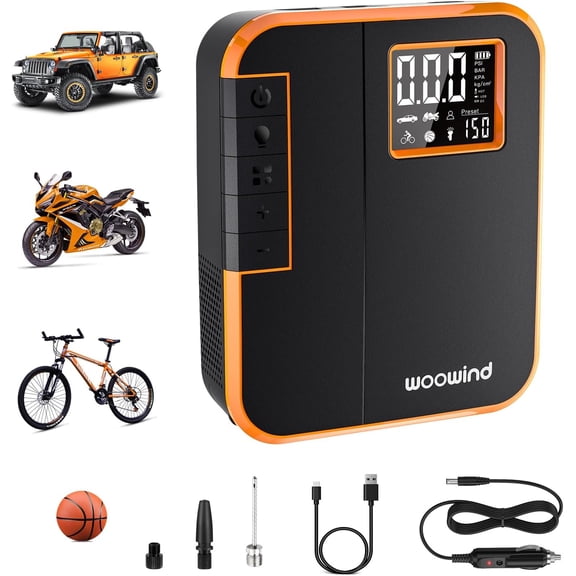 Woowind DP3 SUV Tire Inflator, Portable Air Compressor for Off Roading, Fast Inflate & Deflate, Auto Stop