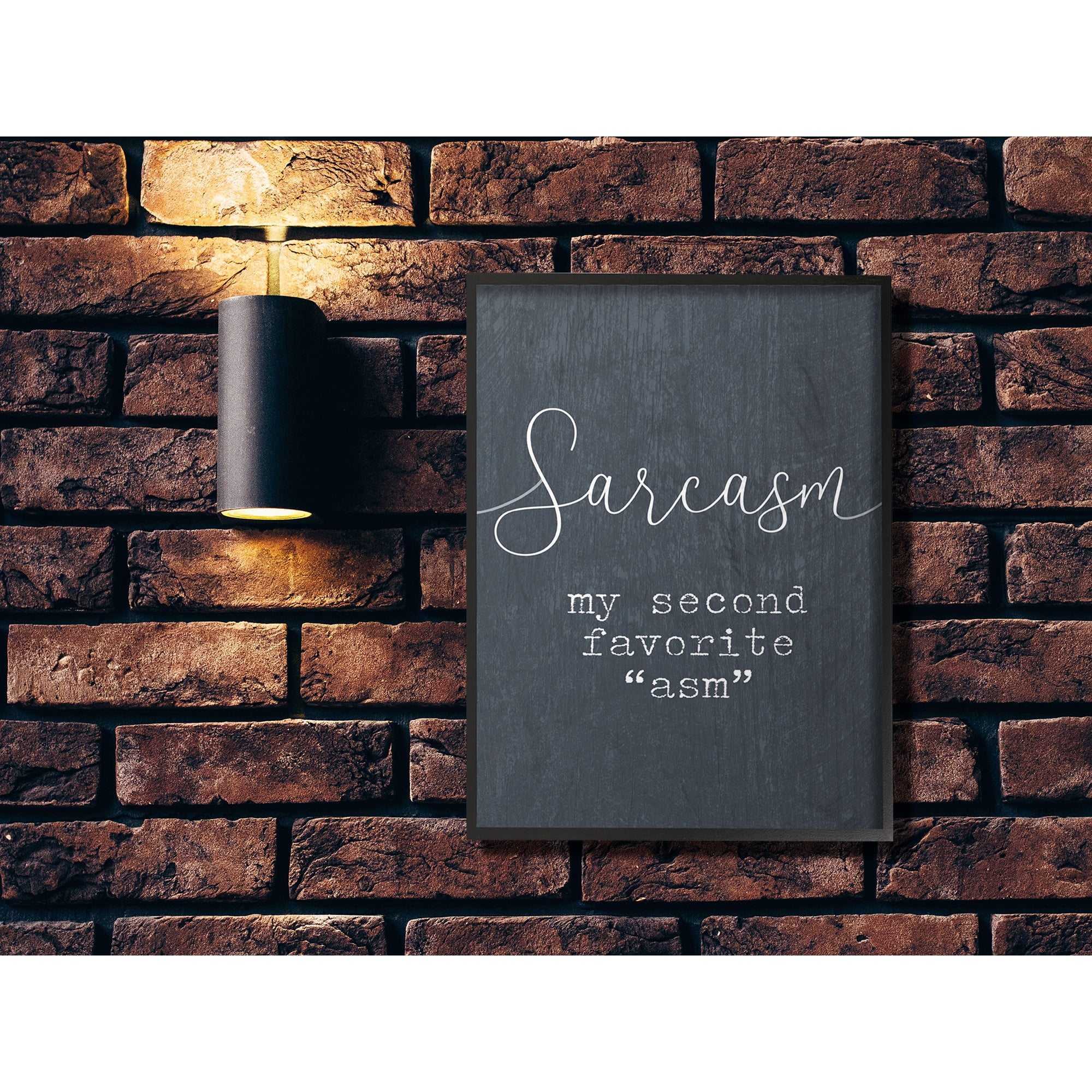 The Stupell Home Decor Collection Sarcasm My Second Favorite Funny Typography Oversized Framed Giclee Texturized Art, 16 x 1.5 x 20