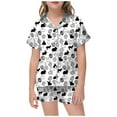thumbnail image 2 of WEAIXIMIUNG Ensemble de Vêtements de Maison Peints à la Main pour Enfants, Pyjama à Colorier pour Fille, 140, 2 of 5