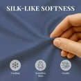 thumbnail image 6 of Sacred Thread Rayon Derived from Bamboo Sheets Twin Size, 18'' Deep Pocket Cooling Sheets for Hot Sleepers, 4 PC Cooling Sheets (Twin Size) (Oxford Blue), 6 of 9