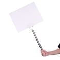 thumbnail image 5 of Unique Bargains 16' x 5' Handheld Sign Stand Sign Stands for Display Sign Holder Stand Holder Metal Fan-Shaped, Silver, 5 of 5