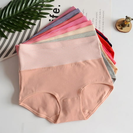 Women s New Cotton High Waist Stripes Panty | Multi-color | Pack of 3 4 6 9