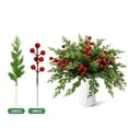 thumbnail image 2 of TIELUTT Branches Aiguilles de Baies Rouges avec Houx pour Fleurs Extérieures Fleurs Tropicales Fleurs Extérieures Fleurs Suspendues Extérieures Fleurs d'Été, 2 of 4