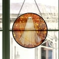 thumbnail image 3 of Stained Glass Window Hanging - Halloween Decoration White Ghost Robe Suncatcher for Door Garden Spooky Starry Sky Sun Catchers Gothic Decor Horror Gifts for Women Men Friend Boy, 3 of 6