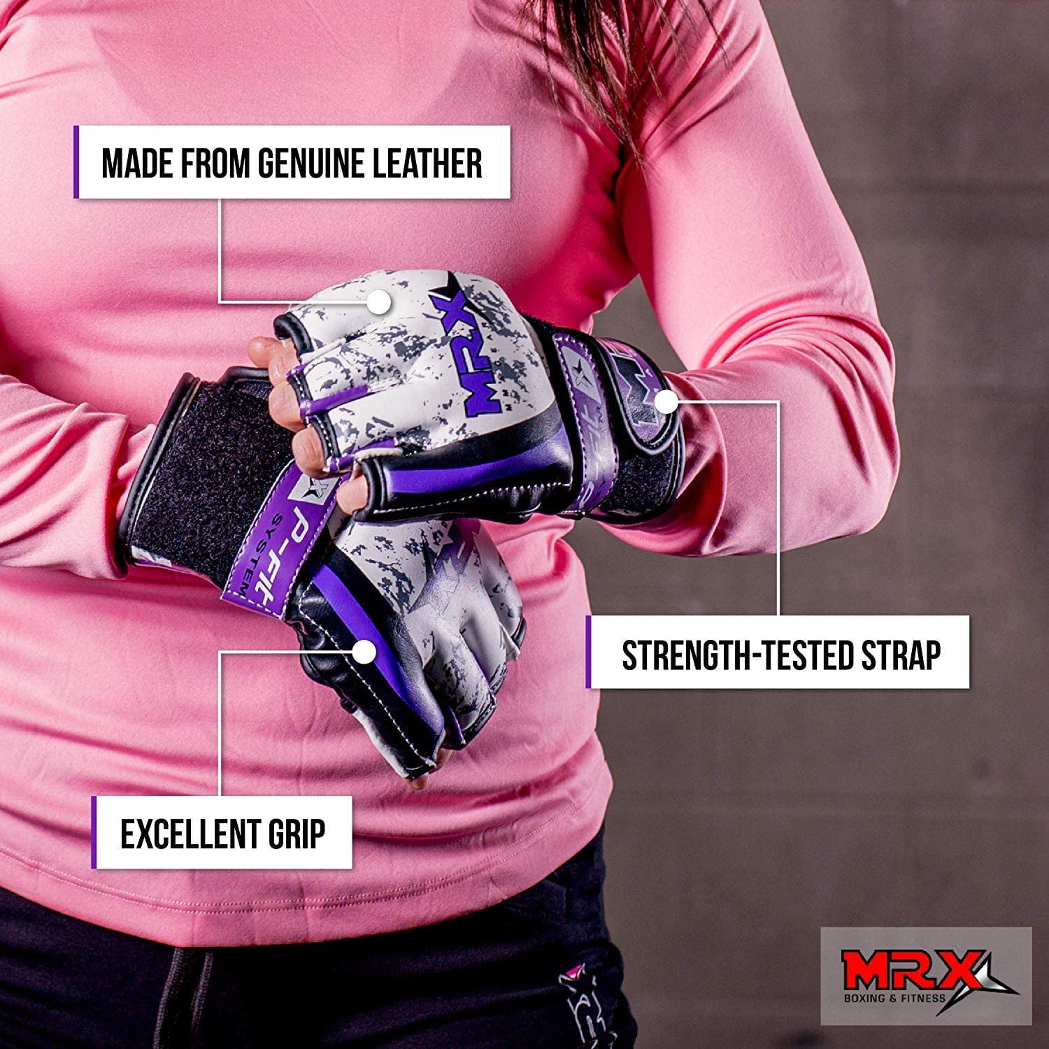MRX MMA Grappling Gloves for Women Bag Training Boxing Sparring Purple Small