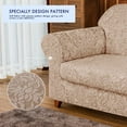 thumbnail image 7 of Subtrex Stretch 2-Piece Jacquard Damask X-Large Sofa Slipcover, Oatmeal, 7 of 7