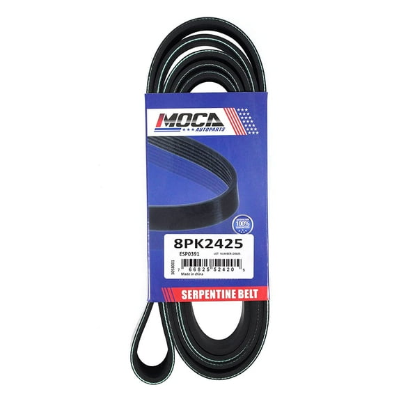 MOCA AUTOPARTS 8PK2425 Serpentine Belt fit 2008-2009 for Ford F-250 Super Duty 6.4L , 2008-2009 for Ford F-350 Super Duty 6.4L, 2008-2009 for Ford F-450 Super Duty 6.4L V8 391ci Accessory Drive