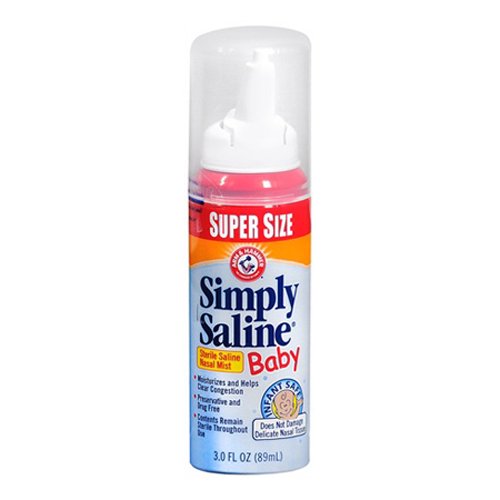 Simply Saline Baby Sterile Saline Nasal Mist, Super Size 3 Oz, 6 Pack