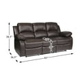 thumbnail image 3 of Lexicon Cranley Traditional Faux Leather Double Reclining Sofa in Brown, 3 of 5
