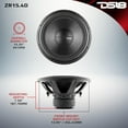 thumbnail image 3 of DS18 15" Subwoofer Dual 4 Ohm 1500W Max 750W RMS Elite Z Series ZR15.4D Single, 3 of 6