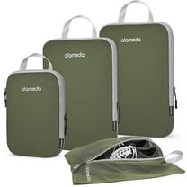 Compression Packing Cubes, Luggage Packing Organizers for Travel Accessories with Shoe Bag Army Green