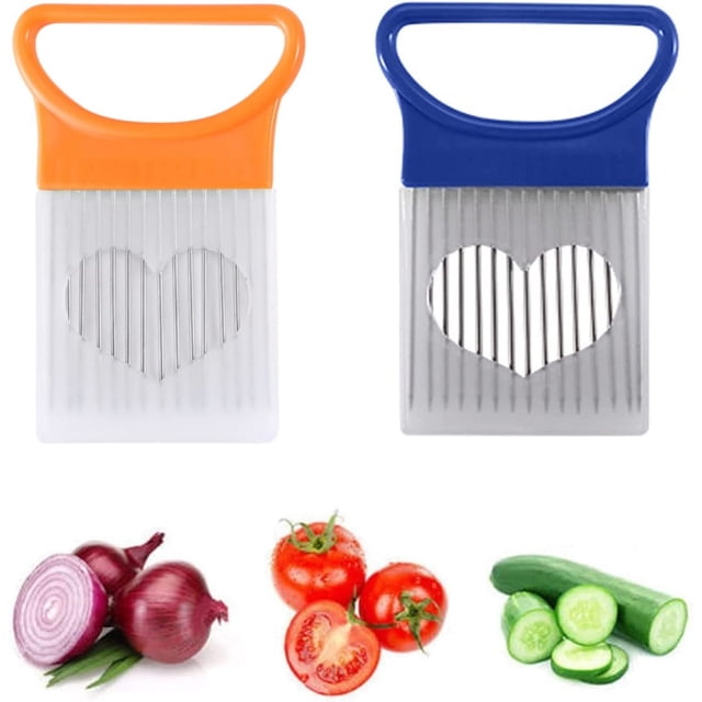 Soporte para rebanadora de cebolla de acero inoxidable 2 piezas, soporte para rebanadora cuchilla de corte TUNC Sencillez