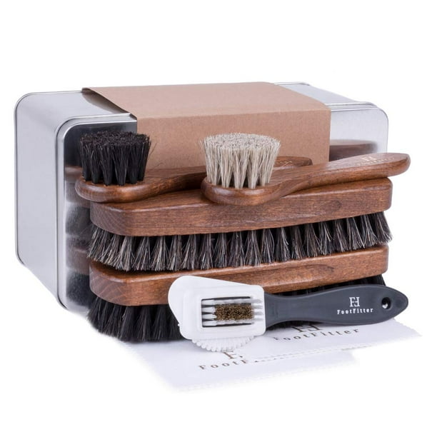 FootFitter Classic Shoe Shine 7Piece Brush Set 2 Daubers, 2