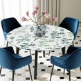 thumbnail image 5 of Elastic Fitted Round Tablecloth, Sage Green Botanical Waterproof Stretch Table Cover for 36"-44" Tables, Watercolor Spring Floral Summer Leaf Washable Outdoor Tablecloths for Patio, Picnic, Camping, 5 of 9