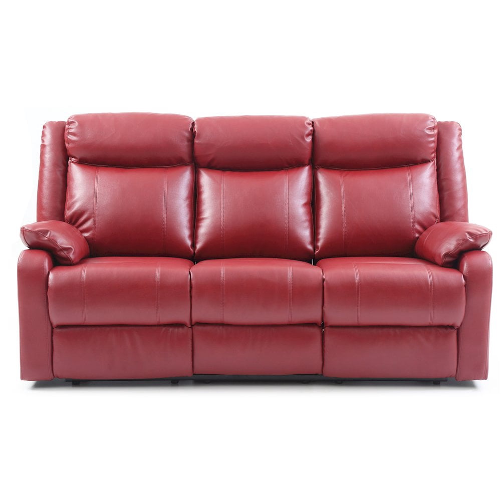 Glory Furniture Ward Reclining Sofa in Red Color