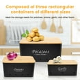 thumbnail image 5 of Grusce 3Pcs Onion Garlic Potato Storage Box Set Carbon Steel Potato Onion Storage Bin with Vent Hole Vegetable Keeper Containers Potato Onion Garlic Jars Storage Canisters for Vegeatables, 5 of 8