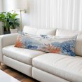 thumbnail image 2 of Orange Navy Blue Coral Throw Pillow Covers, Summer Beach Coastal Ocean Wooden Soft Breathable Pillow Cases with Zipper for Sleeping, Long Body Pillowcases for Couch Bed Sofa Chair 20x60 Inches, 2 of 9