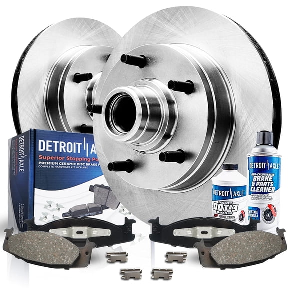Detroit Axle - Front Brakes Rotors Brake Pads Replacement for Ford E-150 Econoline F-150 : 11.73 inch Rotor