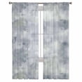 thumbnail image 2 of Vintage Blue Semi Sheer Curtains 96 Inch Length 2 Panels Set, Modern Abstract Art Oil Painting Sheer Kitchen Curtain Privacy Voile Window Curtain for Living Room Bedroom Rod Pocket Drapes, 2 of 7