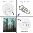 thumbnail image 4 of Teal Forest Shower Curtain, Waterproof Shower Curtains for Bathroom, Vintage Foggy Woods Tree Washable Fabric Bathtub Curtain Set Bath Decor with 12 Hooks Long 72"x84", 4 of 8