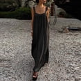 thumbnail image 5 of FDGIU Women's 2026 Summer Wide Strap Scoop Neck Maxi Sundress, Gathered Bust Loose Oversized Sleeveless Long Casual Dress for Beach Vacation Streetwear, 5 of 6