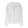 thumbnail image 3 of Womens Zip Up Cardigan Sweater Cable Knit Hoodie Coat Long Sleeve Jackets Oversized Outwear Drawstring Sweatshirts, 3 of 5