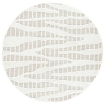 SAFAVIEH Manhattan Alexanndria Striped Area Rug, Beige/Ivory, 6' x 6' Round