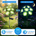 thumbnail image 4 of Rirool Solar Flower Lights Outdoor 2 Pack, Green LED Garden Lights with 8 Lighting Modes, IP65 Waterproof Solar Garden Stake Lights Auto On/Off for Yard Patio Lawn Decoration, 4 of 8