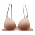 thumbnail image 1 of Aayomet Push Up Bras for Women Breasts Gathering Beautiful Back Bra Front Buckle Back No Steel Ring Triangular (Beige, One Size), 1 of 5