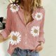 thumbnail image 1 of ICHUANYI Clearance Women Printed Cotton Long Sleeve Tank Career Bloues Cardigan Tops(Pink, XXL) ICHUANYI WER2023081017253, 1 of 6
