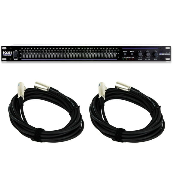ART EQ351 Single Channel 31-Band Equalizer Bundle with 2 XLR Cables
