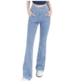 thumbnail image 4 of Blmnix Pleated Womens Pants Dressy Casual Yoga Pants Petite Pants Leggings Tailored Long Slim Bootcut High Blue Womens Pants Trendy,M, 4 of 5