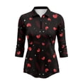 thumbnail image 2 of Uorisanigo Red Heart Women's 3/4 Sleeve Golf Top with Zipper Comfortable Breathable Women's Dry-Fit Golf Polo Shirts Polyester Spandex Fabric Fashionable Workout Tops Size XL, 2 of 7