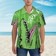 thumbnail image 2 of Sikiie CROCODILE HEAD Print Men's Hawaiian Shirt, Summer Beach Button Pocket Short Sleeve T-Shirt,Small, 2 of 7