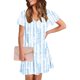 thumbnail image 4 of Vestido Corto de Verano Moda Gradiente Corto de Manga en V Cuello Vestido Casual, Poliéster Ligero de Verano, Lavado de Manos, 4 of 7